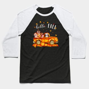 Pitbulls Hello Fall - Pitbulls In Car Pumpkin Halloween T-shirt Pitbulls Autunm Gift Baseball T-Shirt